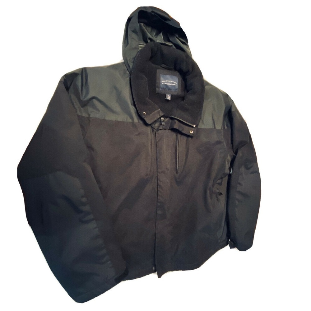 Roundtree & Yorke Trademark Mens Blk Hooded Jacket Sz XL